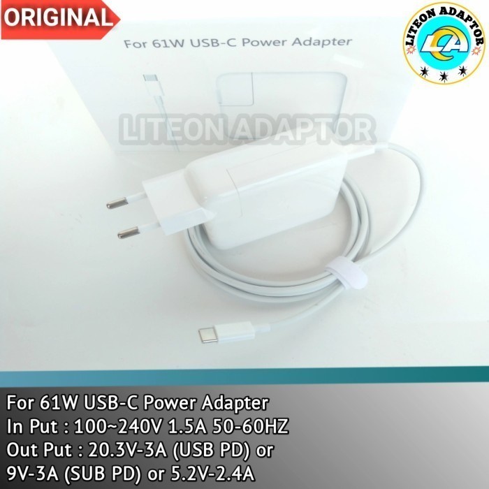 ADAPTOR CHARGER MACBOOK PRO M1 A1708 A1718 MAGSAFE 61W USB TYPE C BEST SELLER