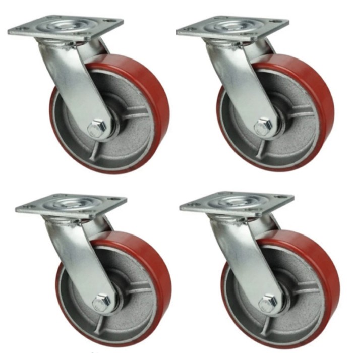 

Roda Caster Trolly Pu Merah 8 Inch Taiwan Heavy Duty Set Hidup