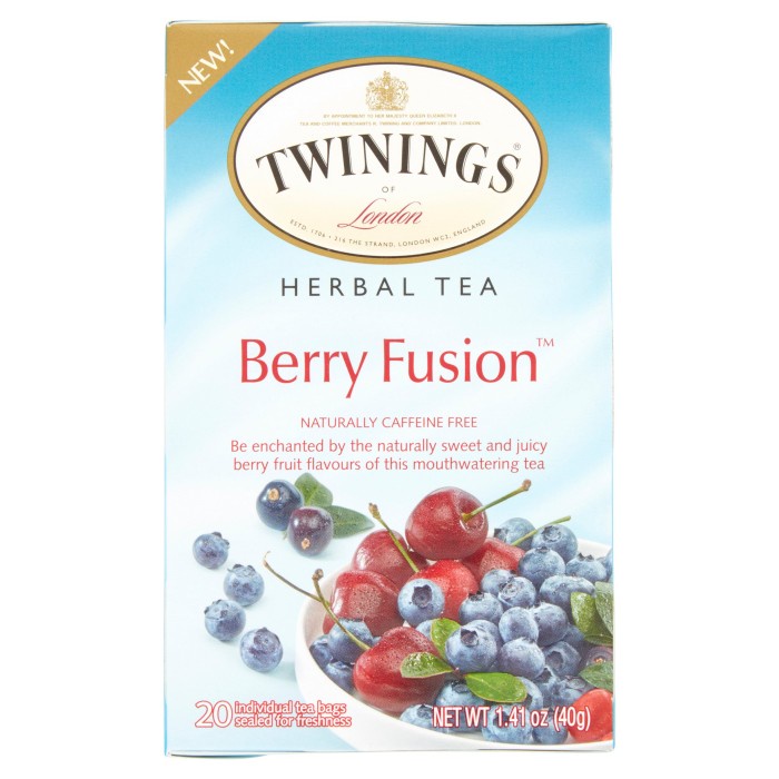 

Twinings Of London Berry Fusion Herbal Tea Naturally 20 X 2 Gram