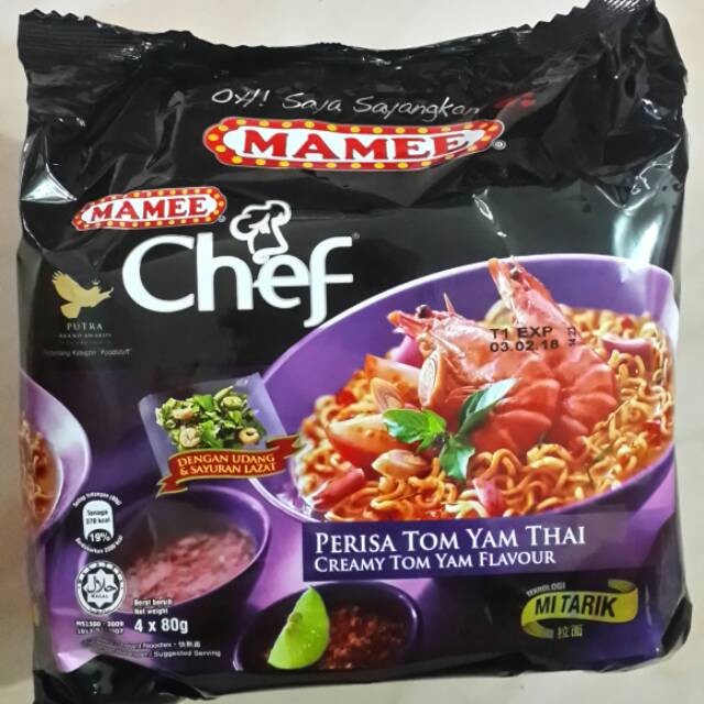 

Mie Tarik Mamee Chef Dengan Perisa Tom Yum Thai 4 X 80 Gram
