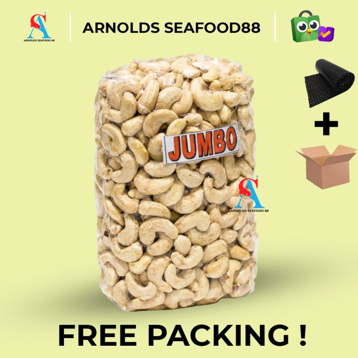 

Kacang Mede Jumbo Mentah Asli Sulawesi Kualitas Super 1kg Vacuum