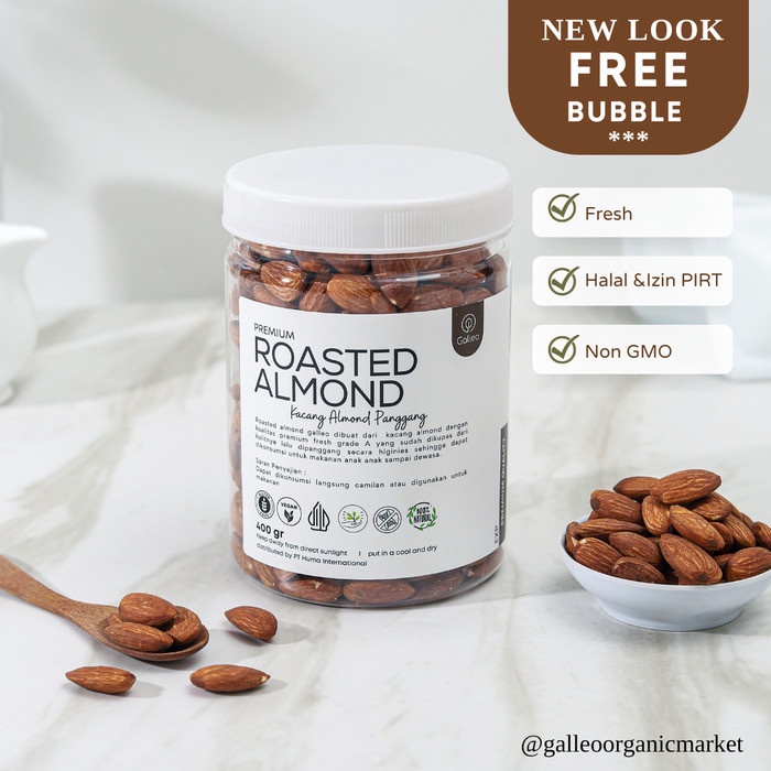 

Kacang Almond Panggang Kupas 500 gr / Roasted Almond Galleo