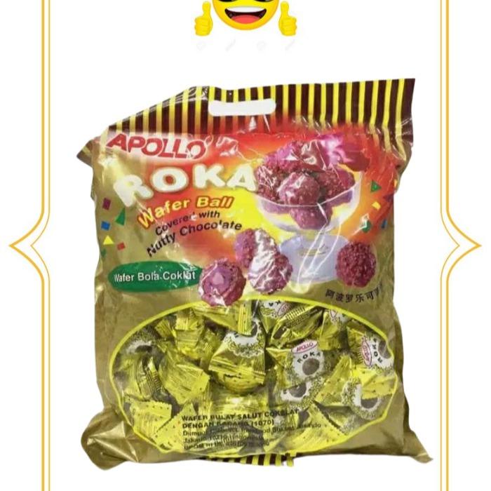 

Apollo roka wafer ball 300 gram isi 50 pcs / Biskuit lapis chocolate / Biskut Bulat Coklat Snack
