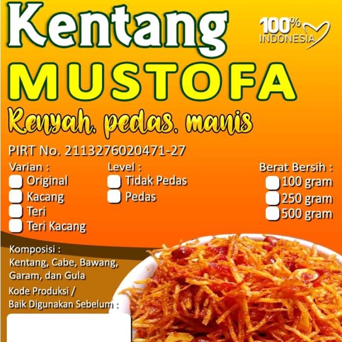 

paket reseller 10 pcs kentang Mustofa 100 gram