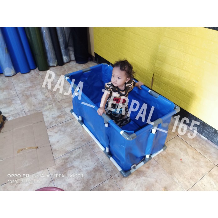 ASLI.. KOLAM TERPAL RANGKA PIPA FULLSET 100X50X50 PVC ORCHID