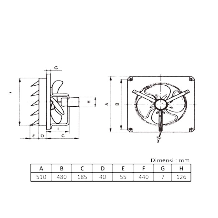 Exhaust Fan Dinding KDK 40AAS (16 Inch)