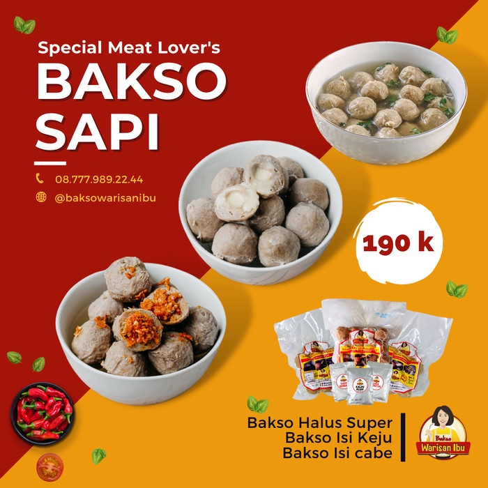 

Promo Terbatas Paket Special Meat Lover'S Bakso Sapi Warisan Ibu Aman