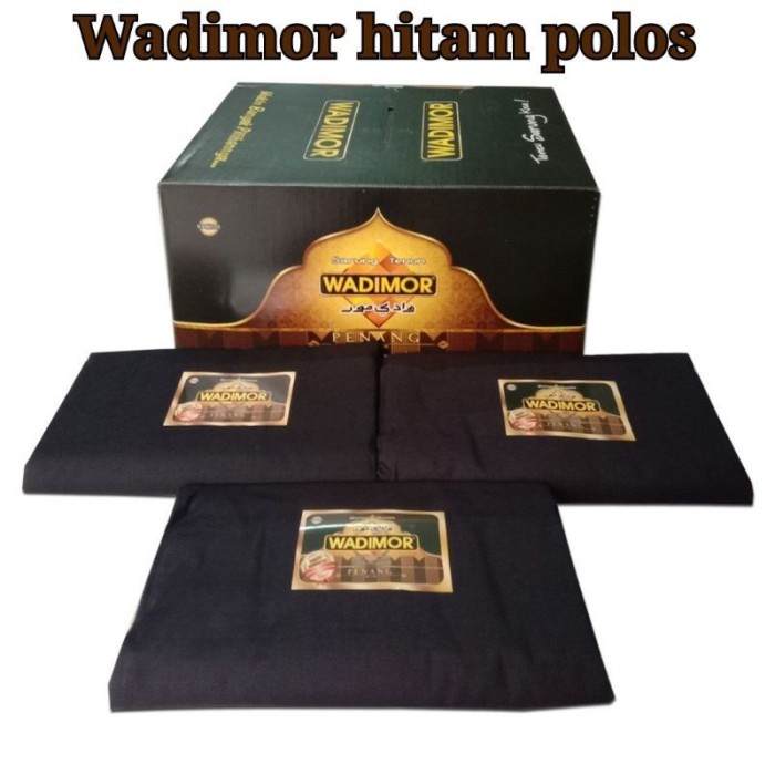 Kain Sarung Wadimor Hitam Polos Asli 1Pcs