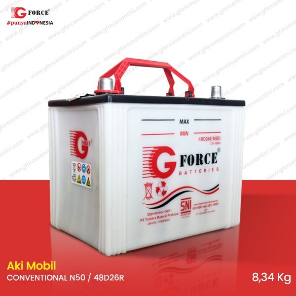 Gforce N50 - 48D26R (50 Ampere) - Aki Mobil