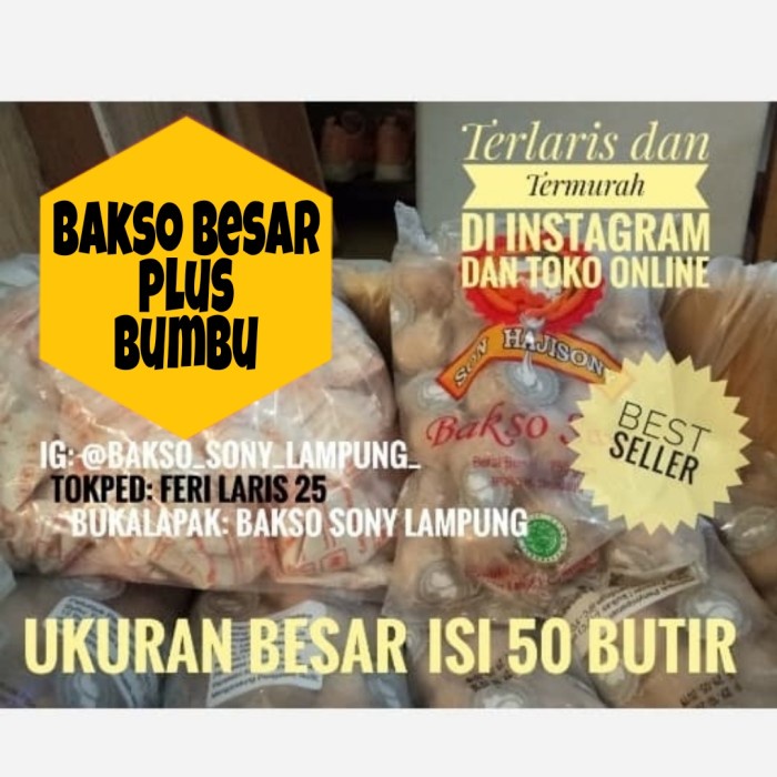 

Promo Terbatas Bakso Son Haji / Soni Lampung 100% Daging Sapi Asli Aman