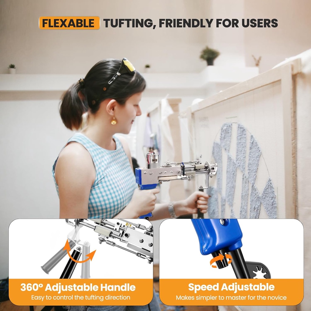 pistola tufting 2in1 Tufting Gun with Carpet Cutting Machine Rug Tufting Gun, Carpet Making Kit,Carv