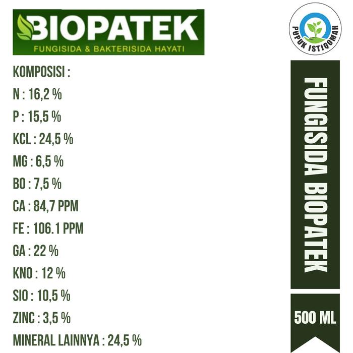 BIOPATEK OBAT Semprot Virus Kuning Gemini Cabe, Tomat dan Lainnya, Pupuk Organik Obat Virus Kuning