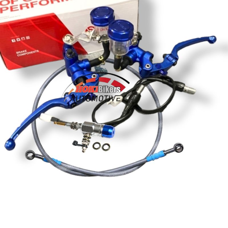 [PROMO] Master rem kopling hidrolik Brembo radial lipat Universal handel Brembo 2 tabung Ful biru