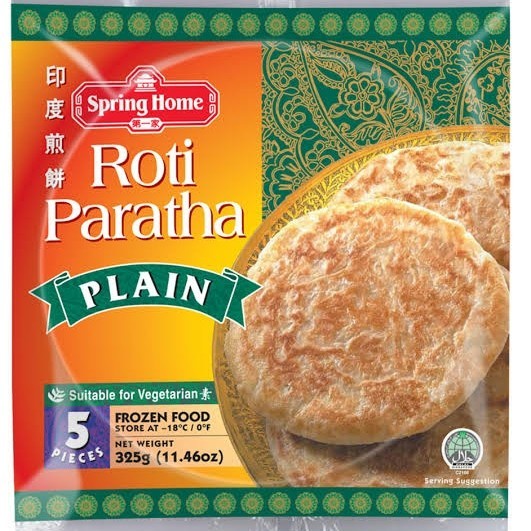

(BestSeller) roti paratha plain tjy 5 lembar 325 gr frozen food SPRING HOME