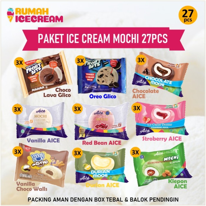 

Paket Ice Cream Mochi Aneka Rasa 27pcs