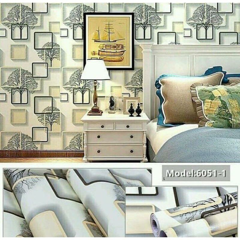 Wallpaper Wallsticker Dinding 45X(-10M) 1Kg Muat 2 Roll