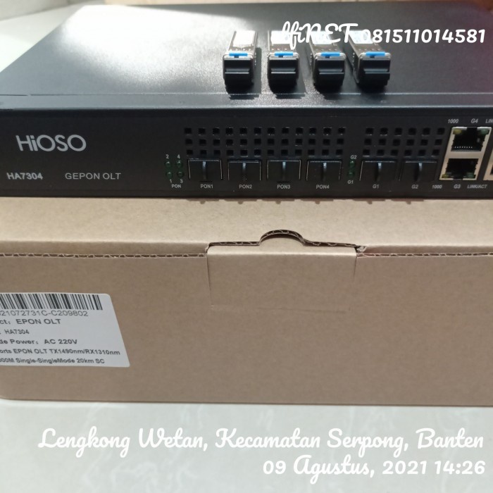 Hioso Ha7304 4 Pon Port Epon Olt Ftth Catv Olt Fiber Optic 1.25G