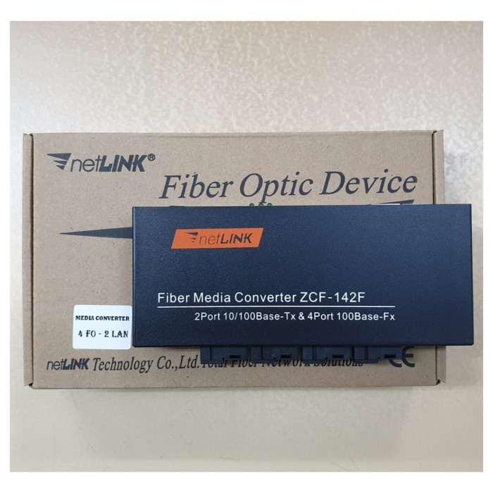 Fiber Media Converter 4 Fo To 2 Lan