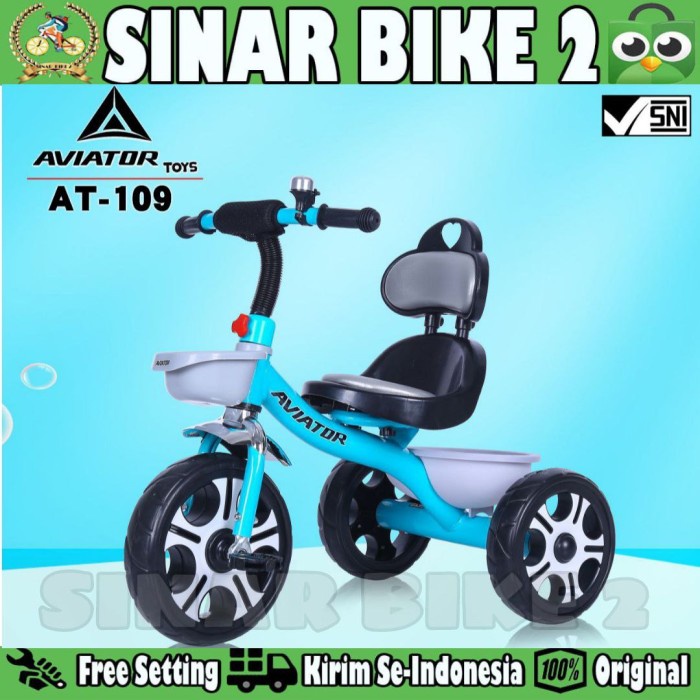 Sepeda Anak Tiga Roda AVIATOR AT 109 & Tricycle AVIATOR AT 101 Kode 828
