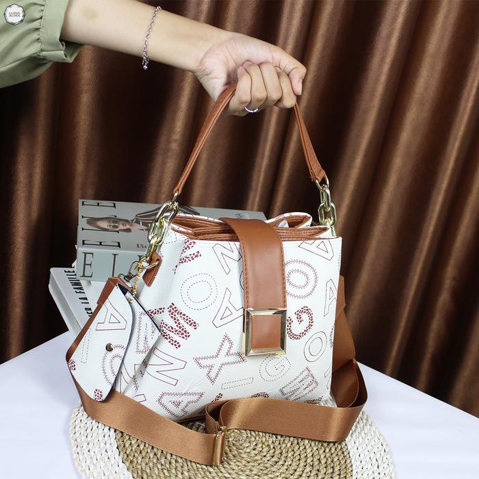 Dearglow_ Luna Aura Tas Selempang Jinjing Wanita Adella Motif 3 Ruang Mj 08 Tas Tas Jinjing Tas