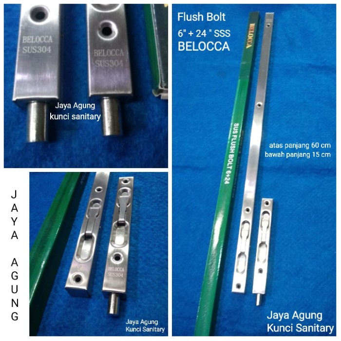 Slot Pintu Tanam Belocca 60Cm Stainless/Grendel Tanam Belocca 60Cm Ss