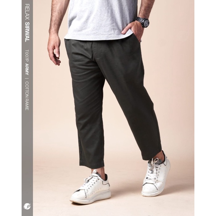 SAMASE Sirwal Relax T007P Celana Sirwal Panjang Pria Dewasa Hitam