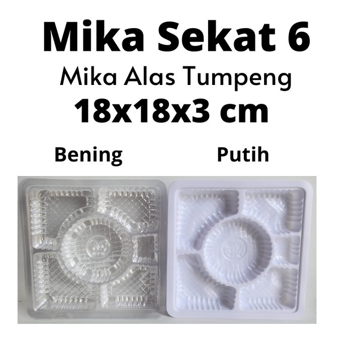 Yuk- Mika Sekat 6 Buat Dus Nasi Kotak 18x18 I Mika Tumpeng 6 Sekat @50 Pcs