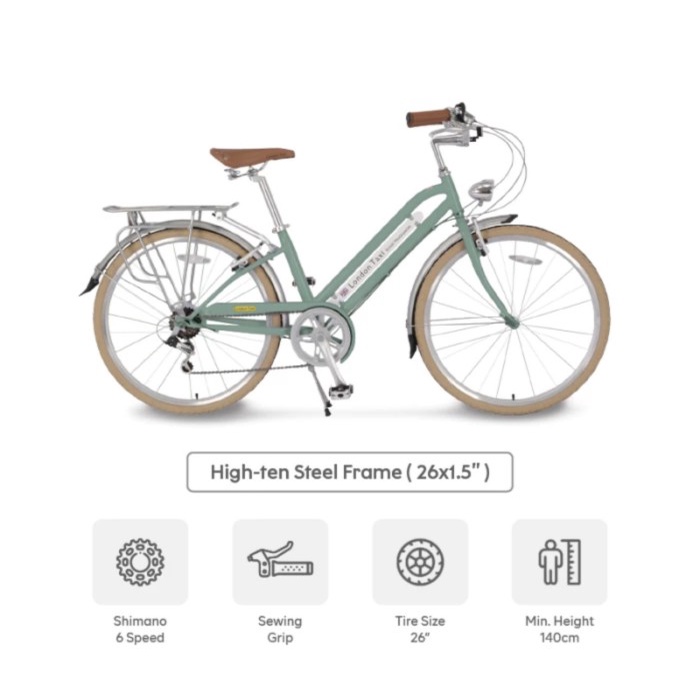 New Sepeda Klasik Ontel London Taxi 26 Crb L