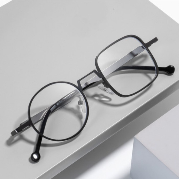 *TOP* FRAME KACAMATA STAINLESS PRIA WANITA UPNORMAL BULAT KOTAK