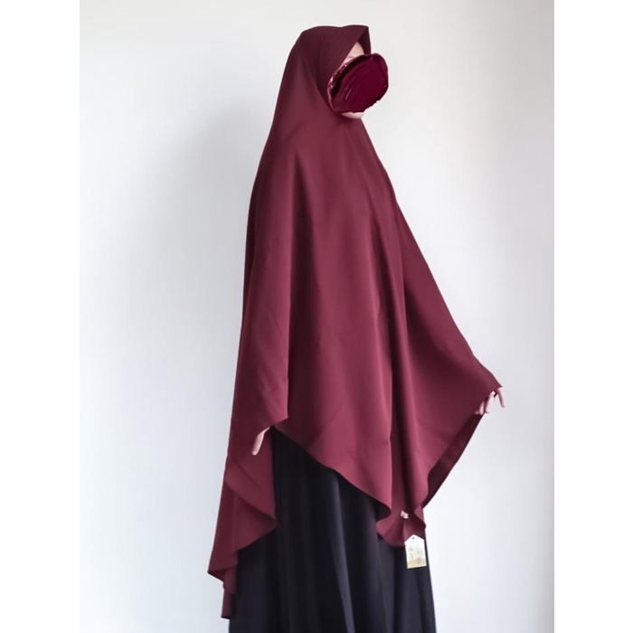 Yuraz Pad Anthem Khimar Cutting V Kerudung Bergo Wolfis Preum Mahzhuuzh Khimar Panjang Syari Muslim