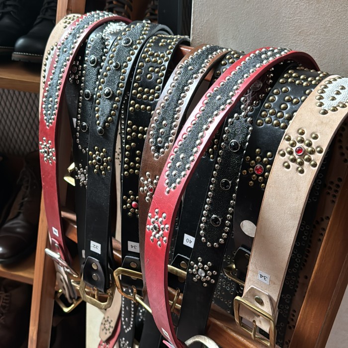 *TOP* BELT COWBOY WESTERN MOLIK BELT LEATHER WITH STUDDED IKAT PINGGANG