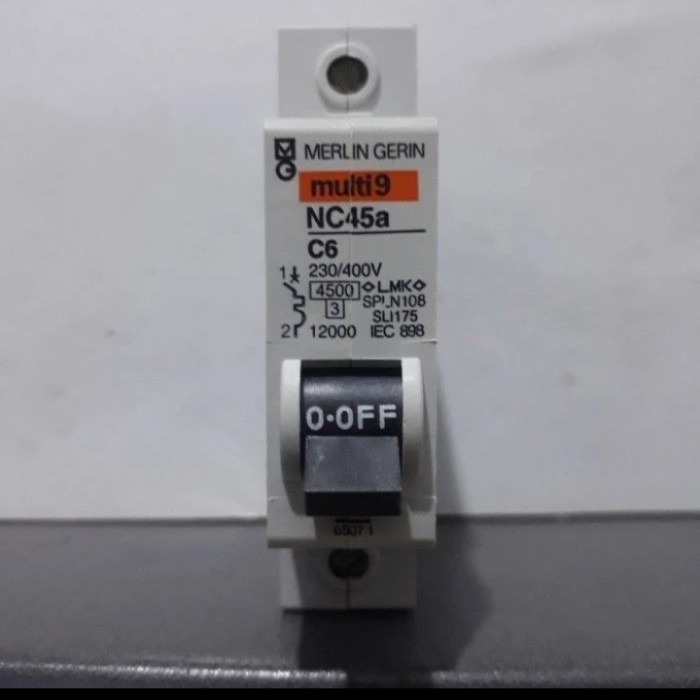 mcb 6a 10a 16a 20a MERLIN GERIN ( multi 9 ) NC45a C6 amper 1phase