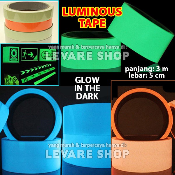 

Lakban Fosfor 5cm - Glow in the Dark Tape Luminous Selotip Nyala Lebar 5 cm