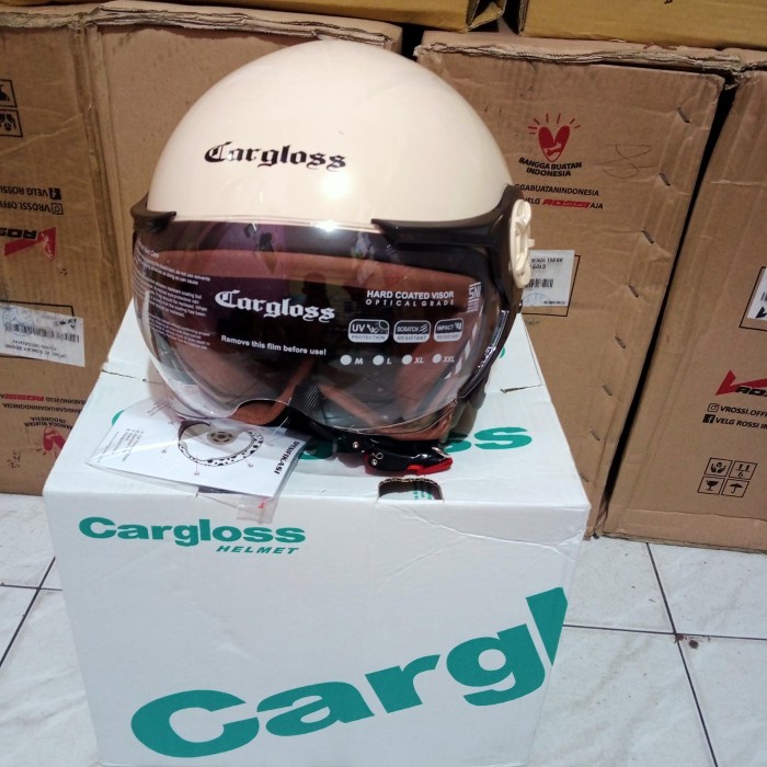 Helm Cargloss Hijab Cream Yrh Helm Retro Cargloss
