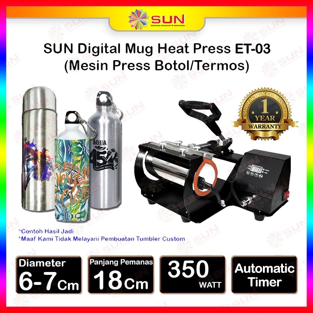 

Mesin Sablon Tumbler Aluminium - Premium Digital Tumbler Heat Press ET - 03 / ET-04 ( Sublime )