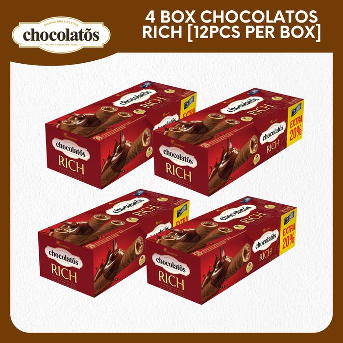 

terbaru !!! 4 box chocolatos rich - coklat diluar dan didalam ready