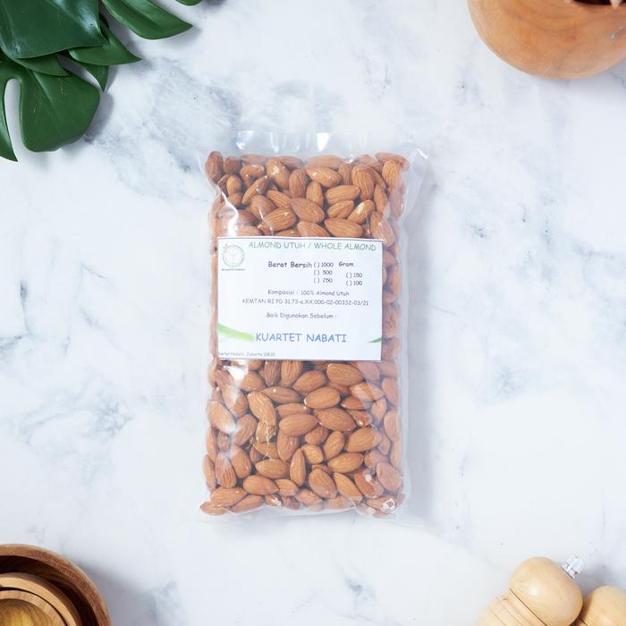 

terbaru !!! 1000gr roasted almond premium - kacang almond panggang kupas - oven - matang - size