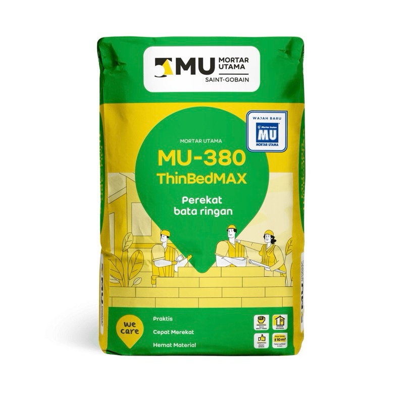 Terbaru MU 380 ThinBedMax 40 Kg Perekat Bata Ringan Hebel (Semen MU-380) Limited Edition