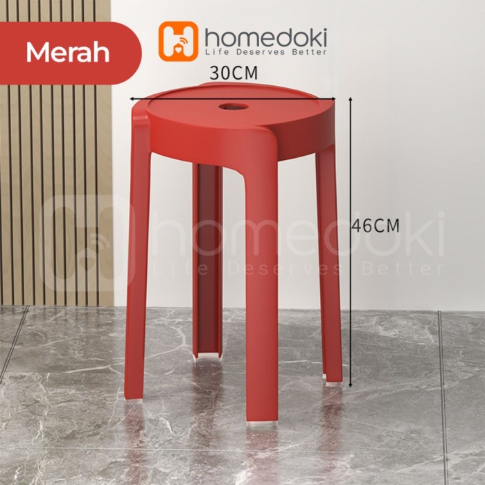 Homedoki Kursi Makan / Kursi Plastik / Kursi Bulat / Kursi Lesehan *