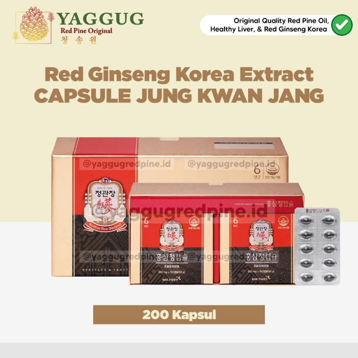 

Red Ginseng Korea Extract Kapsul Jung Kwan Jang 200 Kapsul