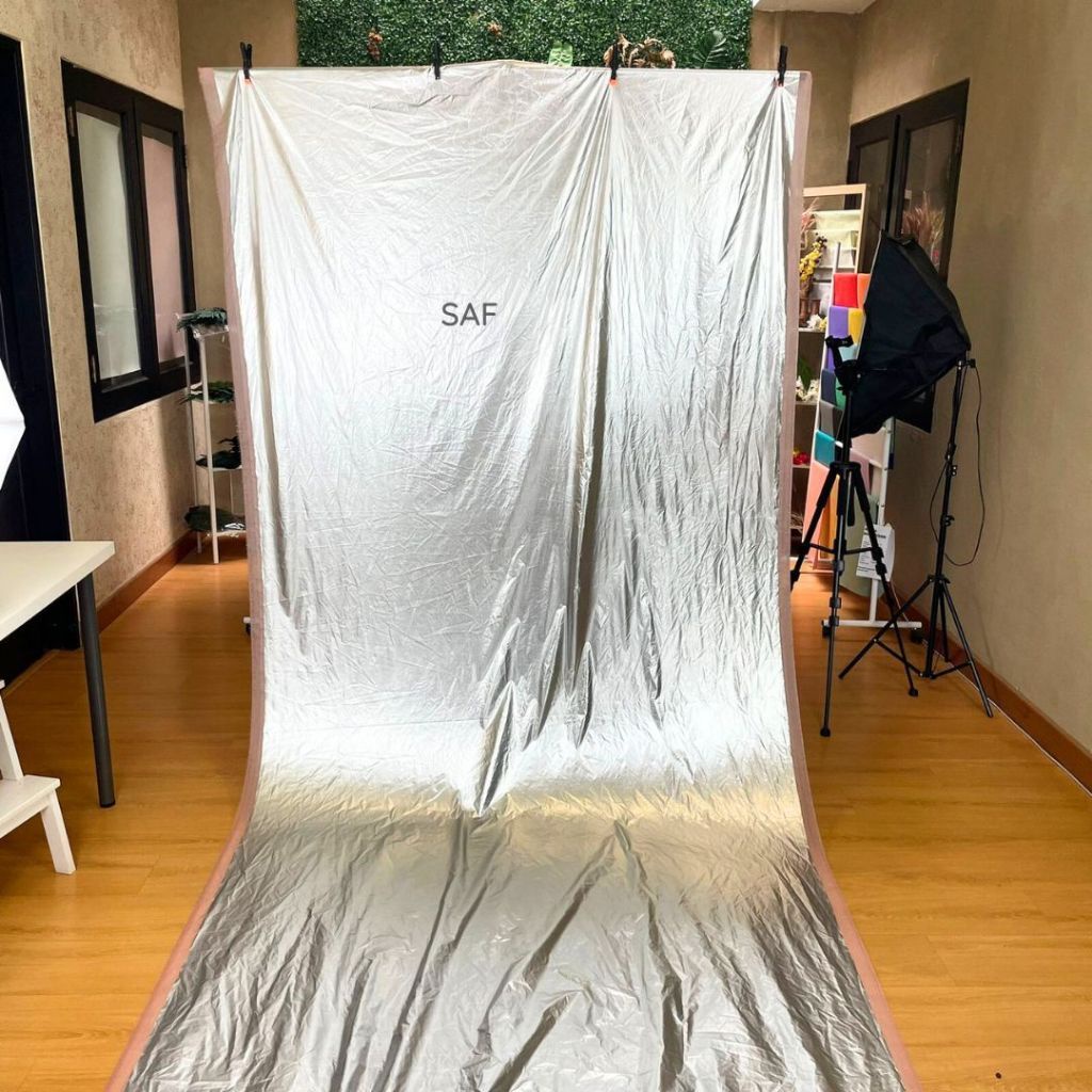 PROMO / Kain Background Silver Reflektif Photography - Backdrop Foto Produk