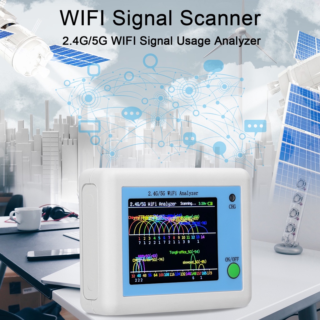 2.4G/5G Wifi Signal Scanner Wifi Signal Usage Analyzer Router Management Assistant 2.4Inch Tft Color
