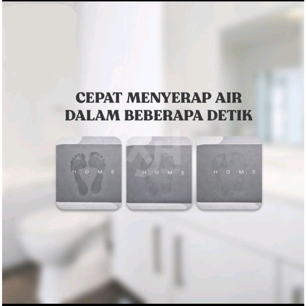 STOK TIPIS Keset Viral Keset Diatomite motif lucu oval keset Anti Slip keset kamar Mandi (E-5)