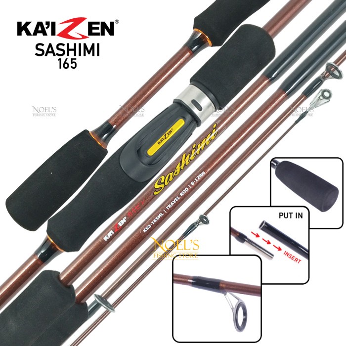 Joran Kaizen Sashimi Travel Rod Solid Fiber Sambung 3 #Gratisongkir