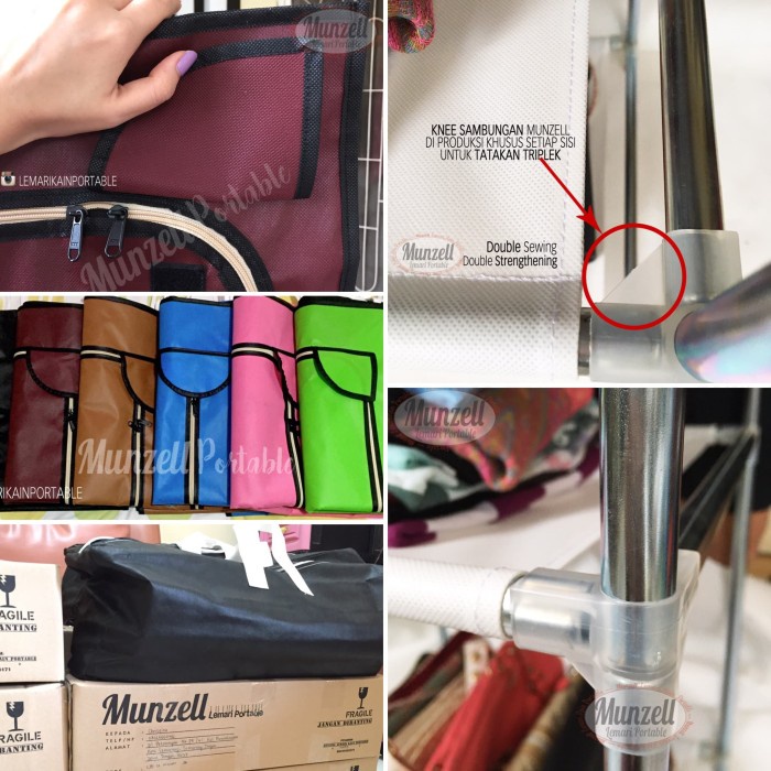 LEMARI BAJU/PAKAIAN MUNZELL LPF-02 BLACK. Lemari Gantung +2 Sekat