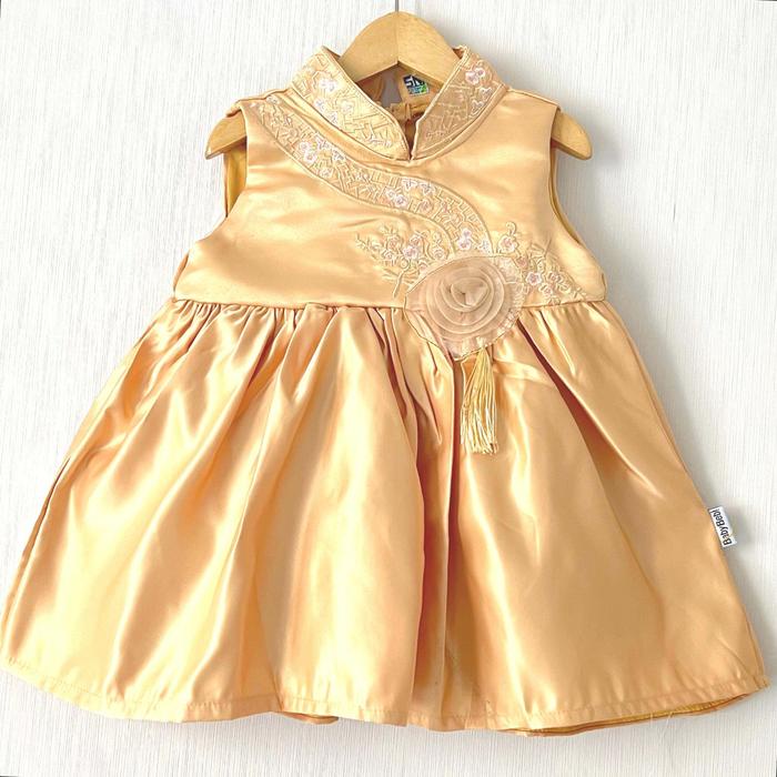 JIE CHEONGSAM Dress Premium Qipao imlek Baju Bandana Fashion Natal Sangjit Pesta Sincia Mewah Anak