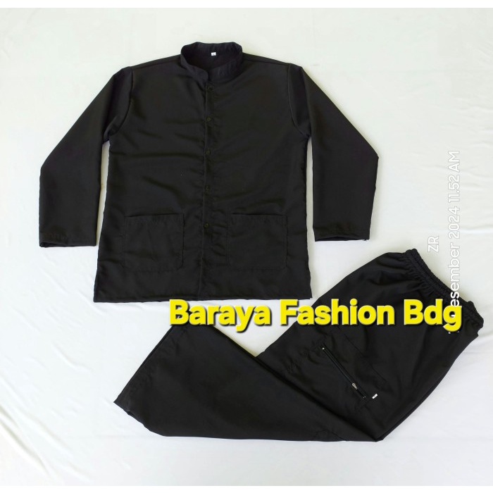 DISKON Setelan Baju Pangsi Dewasa/Baju Komprang Hitam Tradisional Khas Daerah/Dewasa Pria