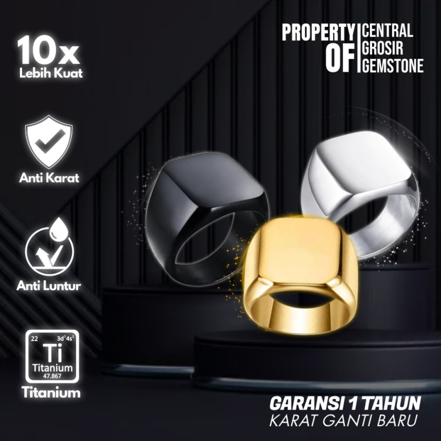 JelitaFash- Cincin Pria Keren Elegan Titanium Ring