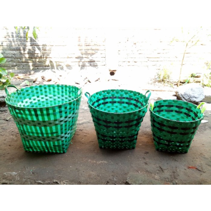 PROMO SPECIAL keranjang sampah plastik / keranjang sampah anyaman / Tempat sampah