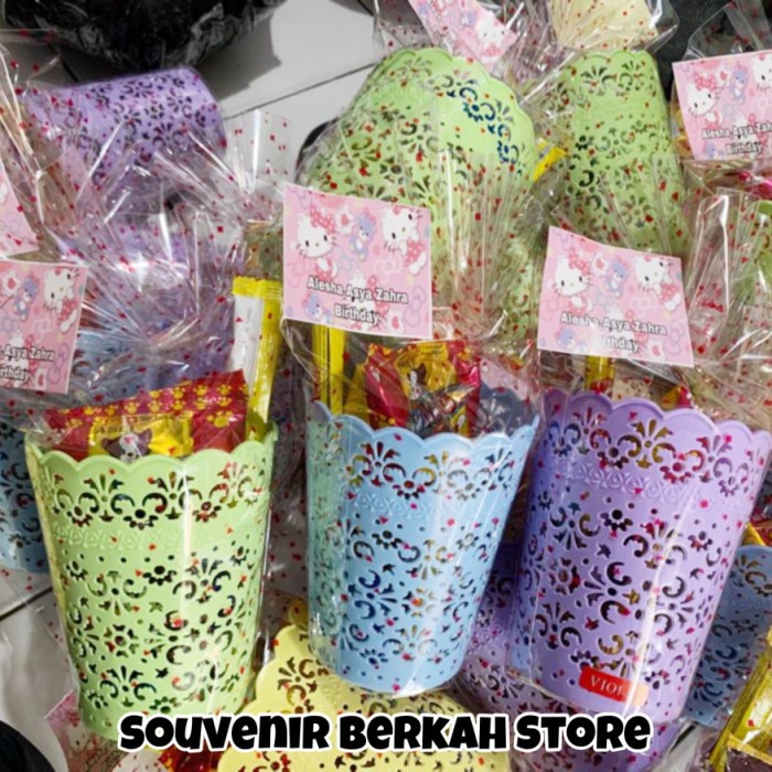 BERMUTU Keranjang sendok Viola+snack/paket ultah/Bingkisan ulang tahun
